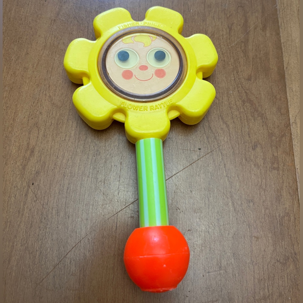 (2/$30) Vintage Fisher-Price Flower Baby Rattle